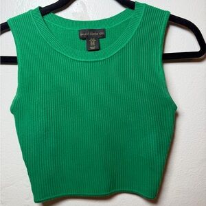 House of Harlow 1960 Kelly Green Ribbed Crop Tank XS